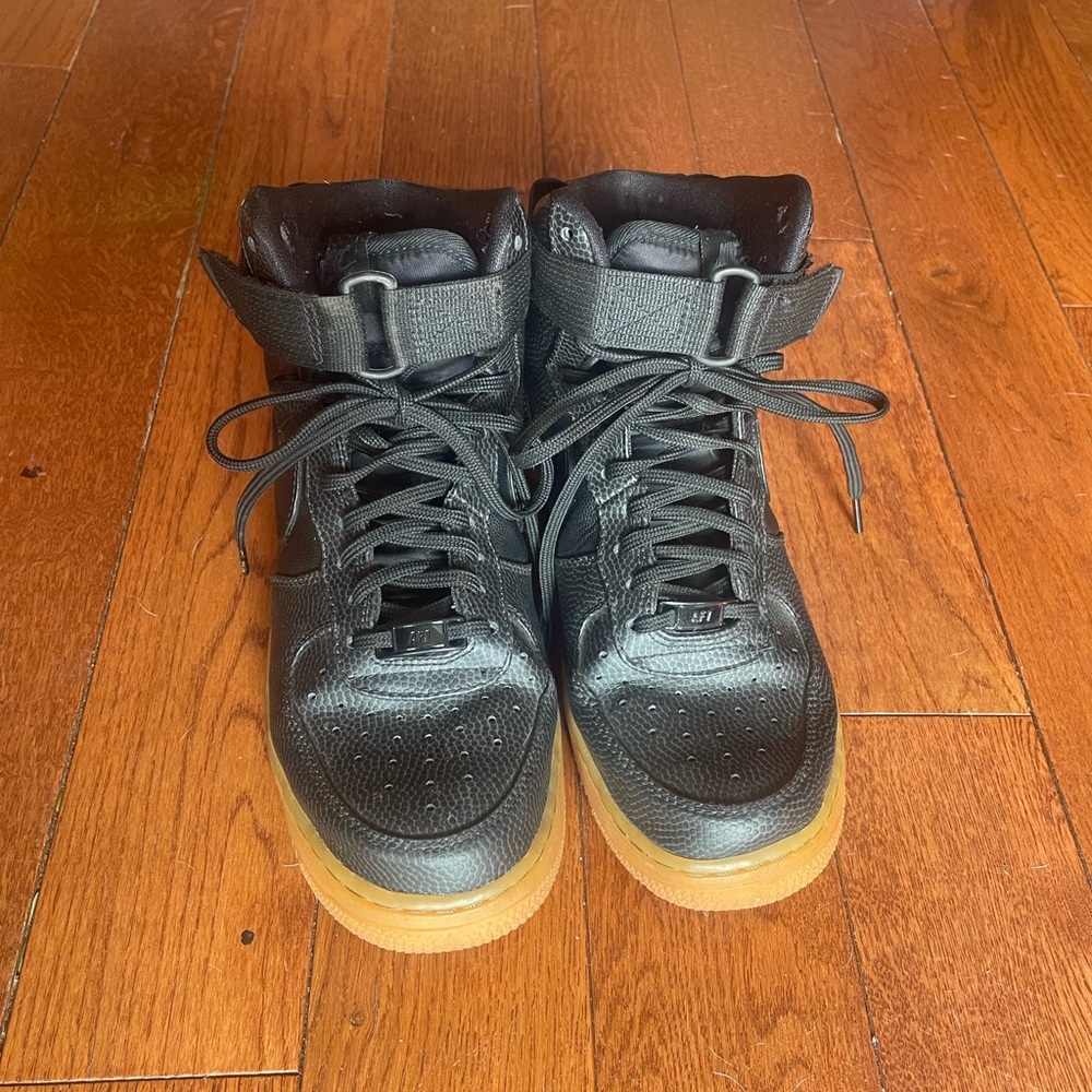 Nike Air Force 1 High Top Black with Rubber Sole